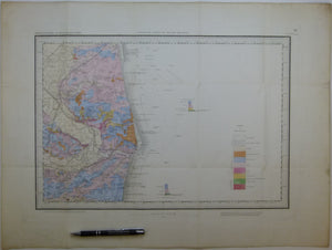 Sheet  67sw drift, Old Series 1". 1882. First edition. Norfolk, Suffolk: Lowestoft. Hand-coloured engraving,