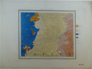 Sheet  82se, Old Series 1". 1858. First edition. Nottinghamshire: Mansfield, Eakring, Ollerton. Hand-coloured