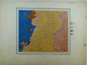 Sheet  82se, Old Series 1". 1858. First edition. Nottinghamshire: Mansfield, Eakring, Ollerton. Hand-coloured