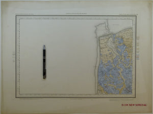 Sheet  91sw Drift, Old Series 1". 1874. First drift edition. Lancashire: Fleetwood, Blackpool. Hand-coloured