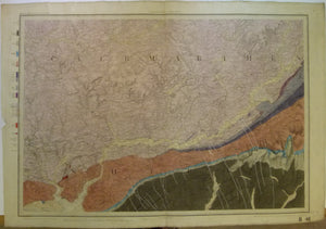 Sheet  41, Old Series 1". 1857. Caermarthenshire: Caermarthen, Laugharne, Llandovery. Topography1831, geology revised to 1857,