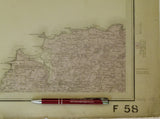 Sheet  58, Old Series 1". 1859. First edition. Cardiganshire: Cardigan. Topography 1834,