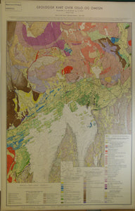Oslo. 1952. Geologisk Kart Over Oslo of Omegn (geological map of Oslo & Region)
