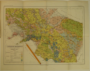 Sacco, Frederico, 1910. L’Appennino Meridionale Carta Geologica with ‘L’Appennino Meridionale; Studio geologico sintetico’, colour