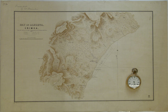 Ukraine / Russia. 1855. Bay of Alushta, Crimea; from the Survey by Captn. E. Manganari of the Russian Imperial Navy