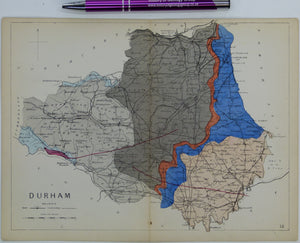 Durham (1864) county geological map from Reynolds’s Geological Atlas of Great Britain, 1st edition.