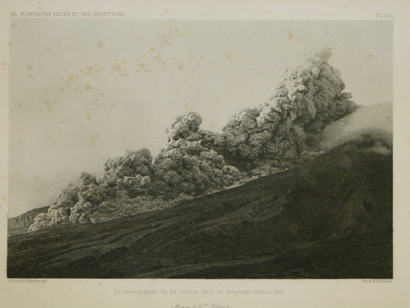 Caribbean, Martinique. 1903. Mt. Pelee eruption photograph