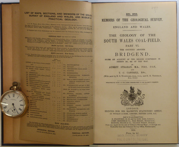 Sheet Memoir 261/262. Bridgend. (Geology of the South Wales Coalfield, part VI), by Strahan, A et al. 1904  First edition.