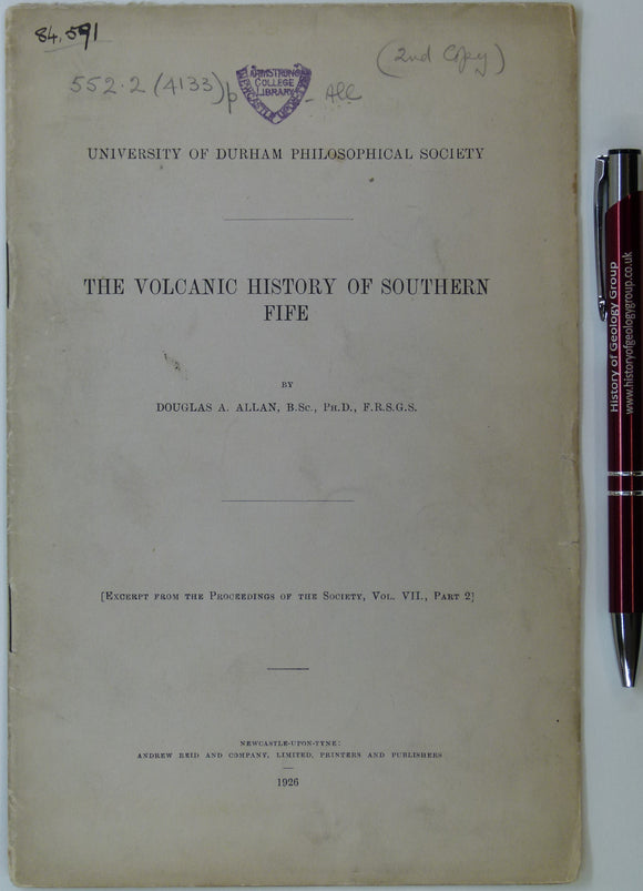 Allan, Douglas A. (1926). ‘the Volcanic History of Southern Fife’ offprint