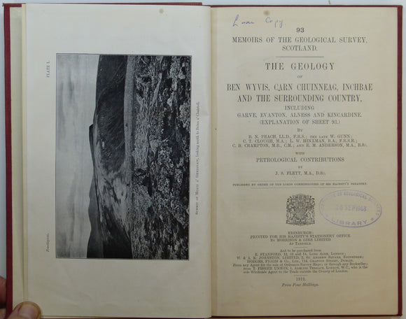 Memoir sheet  93. (1912). Peach, BN et al. The Geology of Ben Wyvis, Carn Chuinneag, Inchbae and the Surrounding Country.