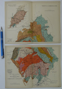 Cumberland, Westmorland counties (Lake District) and Isle of Man (1913) geological map from Stanford’s Geological Atlas of Great Britain and Ireland,