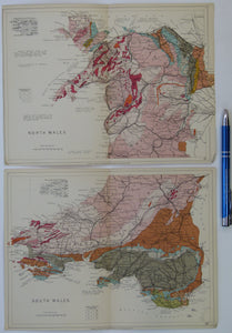 Wales (1913) geological map from Stanford’s Geological Atlas of Great Britain and Ireland, 3rd edition.