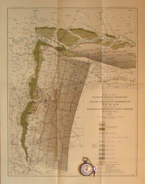 Map of the Woodbine (formation) Artesian Reservoirs of the Black and Grand Prairies of Texas, 1900