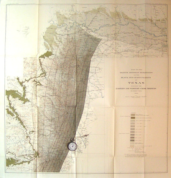 Map of the Trinity (formation) Artesian Reservoirs of the Black and Grand Prairies of Texas, 1900