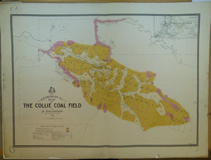 Western Australia, Geological Map of the Collie Coal Field, 1898. By Gov’t geologist, A.Gibb Maitland. 1:31,680