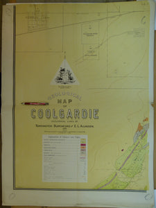 Western Australia, Geological Map of Coolgardie, 1903. ‘Geological lines by Torrington Blatchford and E.L.Allhusen. Colour printed map