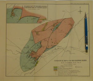 Wales Mid- 1917. Geological Map of the Old Radnor Inlier, colour printed