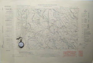 Derbyshire 19nw, 6". Barlborough, 1950/1954, black outline, red geology.