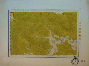 Sheet  52ne, Old Series 1". 1864, 1st edition. Cambridgeshire, Huntingdonshire: Huntingdon, Tichmarsh, Offord D'Arcy. Topography 1836,