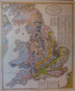 England &amp; Wales, A New Geological Map of England and Wales, with the Inland Navigations exhibiting… Reproduction.