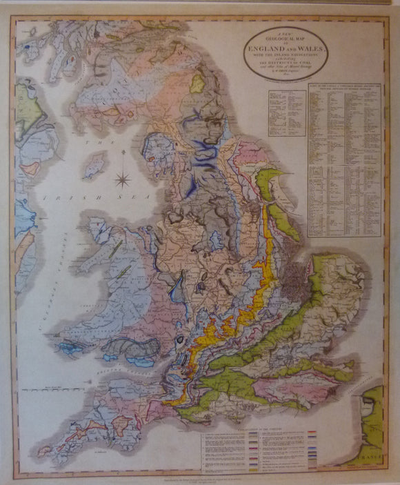 England & Wales, A New Geological Map of England and Wales, with the Inland Navigations exhibiting… Reproduction.