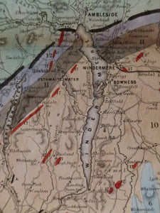 Map of the English Lakes and adjoining Country, Geologically Coloured, 1855