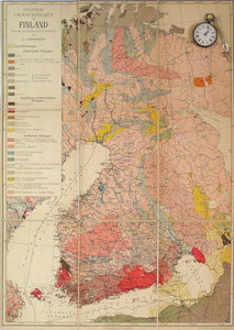 Geologische Ubersichtskarte von Finland, 1897. Colour print, 21"x15"