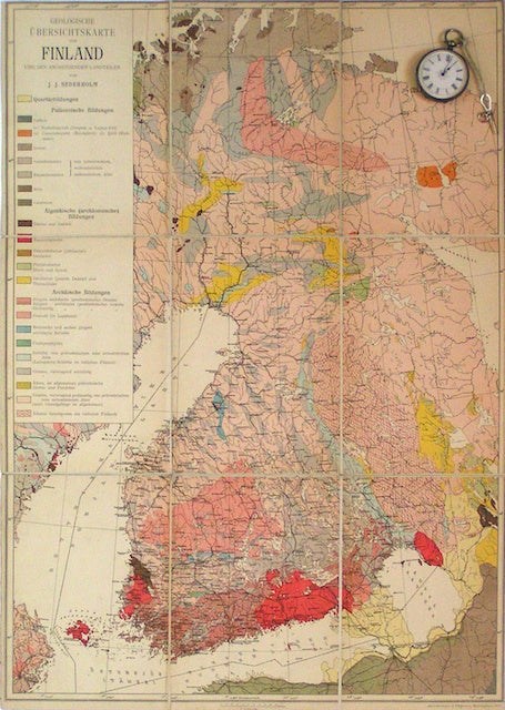 Geologische Ubersichtskarte von Finland, 1897. Colour print, 21