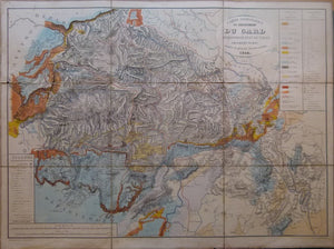 Carte Geologique de Dept. Du Gard, arrondissement du Vigan, 1844