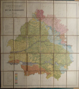 Carte géologique de la Dordogne,1882