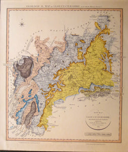 Gloucestershire, A Geological Map of Gloucestershire, 1819. Reproduction.